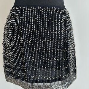 Elegant Black Beaded Skirt